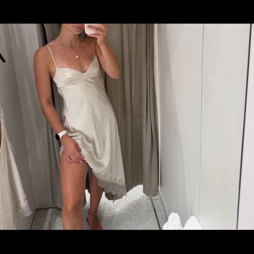 Elegant Cream Slip Dress